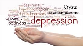  Presentation with anxiety disorder - Beautiful presentation theme featuring emotional disorder abstract word cloud backdrop and a sky blue colored foreground