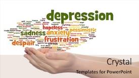  Presentation with anxiety disorder - Presentation theme featuring emotional disorder abstract word cloud background and a  colored foreground