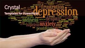  Presentation with anxiety disorder - Amazing PPT theme having emotional disorder abstract word cloud backdrop and a  colored foreground