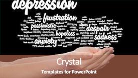  Presentation with anxiety disorder - Slide deck with emotional disorder abstract word cloud background and a  colored foreground