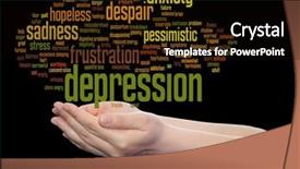  Presentation with anxiety disorder - Slide deck with emotional disorder abstract word cloud background and a  colored foreground