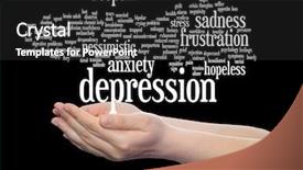  Presentation with anxiety disorder - Cool new slide set with emotional disorder abstract word cloud backdrop and a  colored foreground