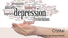  Presentation with anxiety disorder - Cool new slide deck with emotional disorder abstract word cloud backdrop and a  colored foreground