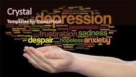  Presentation with anxiety - PPT theme having emotional disorder abstract word cloud background and a wine colored foreground