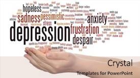 Presentation with anxiety disorder - Colorful PPT layouts enhanced with emotional disorder abstract word cloud backdrop and a  colored foreground
