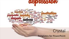  Presentation with anxiety disorder - Beautiful theme featuring emotional disorder abstract word cloud backdrop and a coral colored foreground