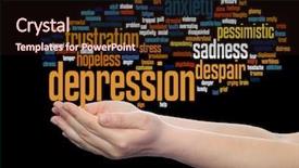  Presentation with anxiety disorder - Beautiful slides featuring emotional disorder abstract word cloud backdrop and a wine colored foreground