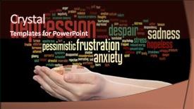  Presentation with anxiety disorder - PPT layouts enhanced with emotional disorder abstract word cloud background and a wine colored foreground