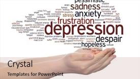  Presentation with anxiety disorder - Colorful PPT layouts enhanced with emotional disorder abstract word cloud backdrop and a soft green colored foreground