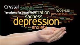  Presentation with anxiety disorder - Audience pleasing presentation theme consisting of emotional disorder abstract word cloud backdrop and a black colored foreground
