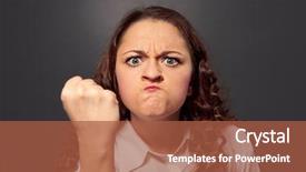  Presentation with woman praying over bible - Presentation design consisting of emotional displeased young woman over dark background background and a red colored foreground