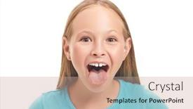  Presentation with teasing - Presentation enhanced with emotional-eight-year-old-girl background and a coral colored foreground