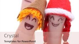  Presentation with fingers - Colorful PPT theme enhanced with emotional fingers isolated on white backdrop and a coral colored foreground