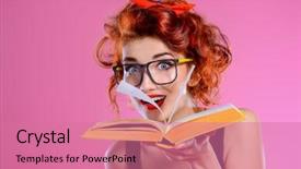  Presentation with smart temprature - Amazing theme having emotional girl wearing in glasses backdrop and a  colored foreground