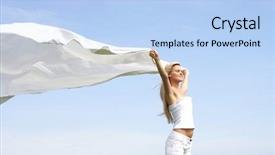  Presentation with sky - PPT layouts with emotional health - sexy blond over sky background background and a light blue colored foreground