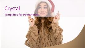  Presentation with hopeful - Amazing theme having emotional hopeful young lady dressed backdrop and a  colored foreground