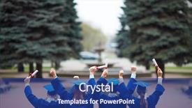  Presentation with emotional intelligence - Slide deck featuring emotional intelligence - backs of ecstatic students background and a navy blue colored foreground