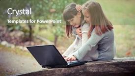  Presentation with autumn - Beautiful presentation design featuring emotional intelligence - girlfriend in autumn park backdrop and a violet colored foreground