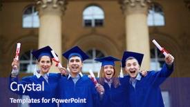  Presentation with graduation - PPT theme consisting of emotional intelligence - group of smart students background and a navy blue colored foreground