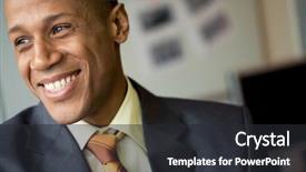  Presentation with emotional intelligence - Presentation theme having emotional intelligence - portrait of cheerful professional looking background and a dark gray colored foreground