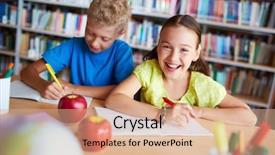  Presentation with military security camera monitoring - PPT theme consisting of emotional intelligence - portrait of cheerful schoolgirl looking background and a coral colored foreground