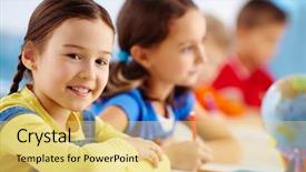  Presentation with classmates - Audience pleasing PPT layouts consisting of emotional intelligence - portrait of lovely schoolgirl backdrop and a yellow colored foreground