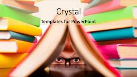  Presentation with funny - Theme consisting of emotional intelligence - schoolgirl peeking behind books funny background and a lemonade colored foreground