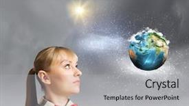  Presentation with nasa - Cool new PPT theme with emotional intelligence - woman in casual wear holding backdrop and a light gray colored foreground