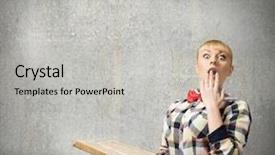  Presentation with emotional intelligence - Audience pleasing theme consisting of emotional intelligence - woman in casual wear holding backdrop and a light gray colored foreground