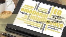  Presentation with emotional intelligence - Cool new slides with emotional intelligence eq word cloud backdrop and a blonde colored foreground