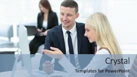  Presentation with team people hugging - Presentation theme consisting of emotional leadership - business people business team working background and a light blue colored foreground