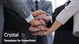  Presentation with team hands - Beautiful PPT theme featuring emotional leadership - closeup business team with hands backdrop and a dark gray colored foreground