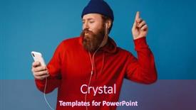  Presentation with blue music - Slides enhanced with emotional-man-wearing-blue-hat background and a wine colored foreground