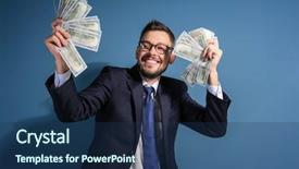  Presentation with stock broker - Audience pleasing PPT layouts consisting of rich people - stock exchange broker with money backdrop and a ocean colored foreground