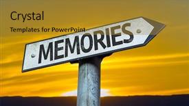  Presentation with memory - PPT layouts enhanced with emotional memory - memories sign with a sunset background and a gold colored foreground