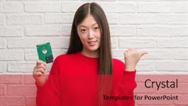  Presentation with medicina tradicional chinesa chinese herb - Beautiful slide deck featuring emotional memory - young chinese woman over brick backdrop and a crimson colored foreground