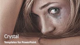  Presentation with violence woman - Audience pleasing slide deck consisting of emotional portrait of abused crying beautiful young caucasian woman in underwear - violence concept high emotional - hdr backdrop and a tawny brown colored foreground