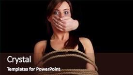  Presentation with black woman - Cool new slides with emotional portrait of kidnapped woman backdrop and a wine colored foreground