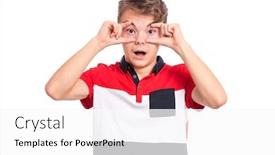  Presentation with child teen - Audience pleasing PPT theme consisting of emotional-portrait-of-teen-boy backdrop and a white colored foreground