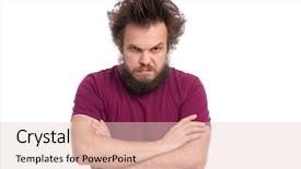  Presentation with crazy - Slide deck enhanced with emotional reaction - crazy serious bearded man background and a lemonade colored foreground