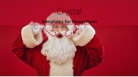  Presentation with candy canes - Presentation consisting of emotional-santa-claus-looks background and a crimson colored foreground