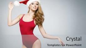  Presentation with christmas girl - Cool new theme with emotional santa girl in christmas backdrop and a light gray colored foreground