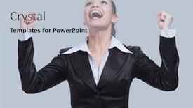  Presentation with entrepreneur - Colorful presentation enhanced with emotional screaming entrepreneur rejoicing in victory backdrop and a lemonade colored foreground