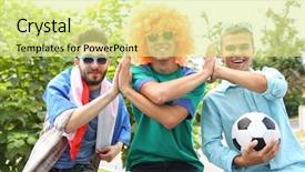  Presentation with france flag - Slides featuring emotional soccer fans with france background and a blonde colored foreground
