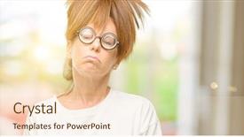  Presentation with crazy - Theme featuring emotional strain - crazy middle age woman wearing background and a  colored foreground