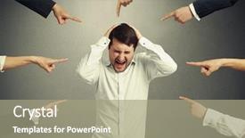 Presentation with stressed - Presentation theme having emotional strain - many fingers pointing at screaming background and a mint green colored foreground