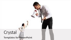  Presentation with angry - Slide set enhanced with emotional strain - quarrel between angry man background and a light gray colored foreground