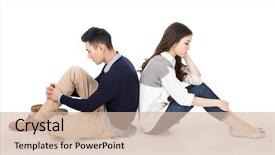  Presentation with solar pannel back ground - Cool new presentation design with emotional strain - young asian couple sit backdrop and a soft green colored foreground