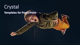  Presentation with superman - Beautiful PPT theme featuring emotional-teen-boy-flies-through backdrop and a wine colored foreground