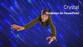  Presentation with superman - Audience pleasing presentation consisting of emotional-teen-boy-flies-through backdrop and a navy blue colored foreground